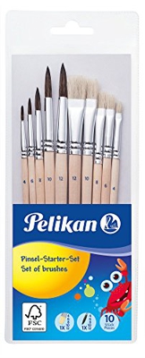Herlitz 700405 Pelikan Pincel Starter - Juego de pinceles de pelo con 5 y 5