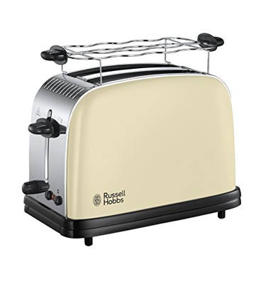 Russell Hobbs Colours Plus 23334-56 - Tostadora, 2 Ranuras Cortas y (Crema)
