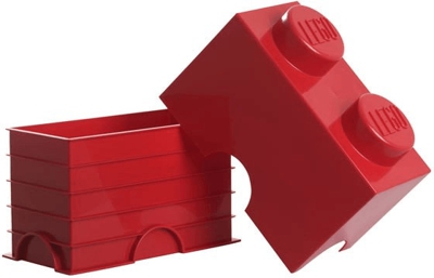 LEGO Caja de almacenamiento 1 x 2 (rojo)