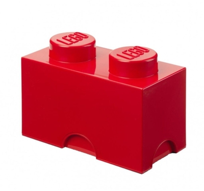 LEGO Caja de almacenamiento 1 x 2 (rojo)