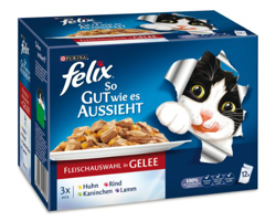 Felix Tan Bueno como parece Carne Mix 12 x 100g gato Forro de Purina precio