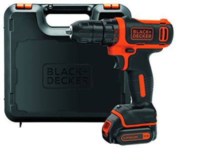 Black+Decker BDCDD12K-QW - Taladro atornillador 10.8 V, 1.5 Ah Litio con maletín