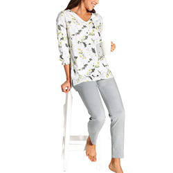 Pijama con camiseta estampada manga larga estampado/gris plomo 4XL en oferta