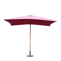 Sombrilla Tipo Parasol para Terraza y Jardín - Color Vino - Madera y Poliéster - 2x3m características