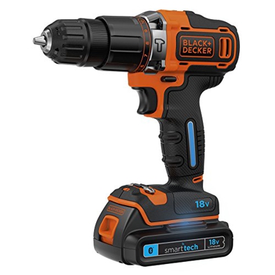 Black+Decker BDCHD18KST-QW Taladro percutor (18V y 1.5Ah de 2 velocidades, con cargador de 400 ma), 27 W, 18 V, 1 batería + maletín