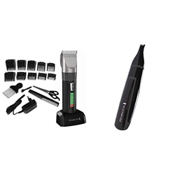 Remington HC5810 Pro Advanced Ceramic - Cortapelos profesional, indicador LED, incluye 10 peines + Remington NE3150 Advanced Steel Smart - Cortapelos  en oferta