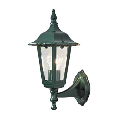 Konstsmide Firenze 7232-600 - Lámpara de pared (19 x 22 x 36 cm, 1 bombilla de 60 W, IP 43, aluminio lacado), color verde