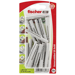 Fischer 77846-6 x 50 mm uk enchufe universal - multicolor (20 piezas) características