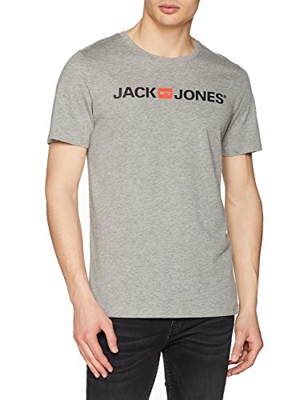 JACK & JONES Jjecorp Logo tee SS Crew Neck Noos Camiseta, Gris (Light Grey Detail: Slim Fit-Melange), XX-Large para Hombre