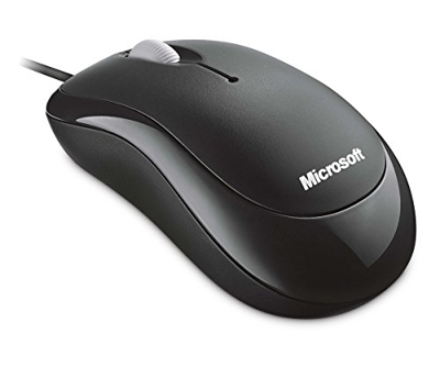 Microsoft Basic Optical Mouse - Ratón con Cable, Compatible con Mac y Windows, Color Negro