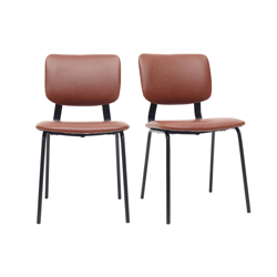sillas vintage marrón claro con patas en metal (lote de 2) LAB en oferta