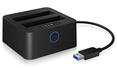 RaidSonic IB-2502CL-U3 Base de conexión para Disco Duro Negro - Bases de conexión para Discos Duros (Unidad de Disco Duro, SSD, Serial ATA III, 2.5",