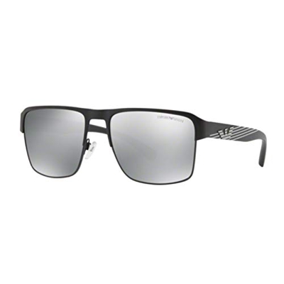 Emporio Armani Sunglasses EA2066 3001Z3 Matte Black Grey Mirror Silver Polarized