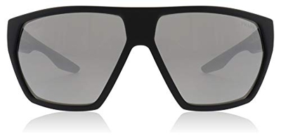 PRADA SPORT 08US 67 DG02B0 BLACK CAUCHO GAFAS DE SOL PLATA GRIS ESPEJO