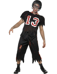 Disfraz de jugador de fútbol americano zombie para hombre ideal para Halloween en oferta