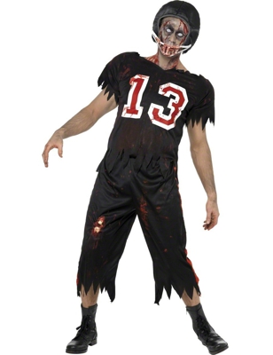 Disfraz de jugador de fútbol americano zombie para hombre ideal para Halloween