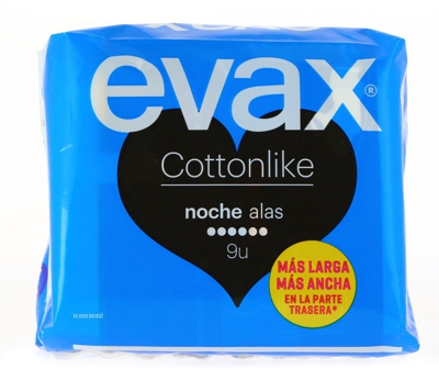 Evax Cottonlike noche con alas (9 uds.)