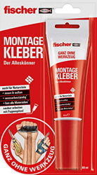 Fischer 545864 pegamento de montaje, 1 x universal montaje adhesivo, 80 ml, interiores y exteriores, impermeables, Rojo, Color blanco en oferta