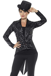 Chaqueta chaqué o frac negro con lentejuelasmujer precio