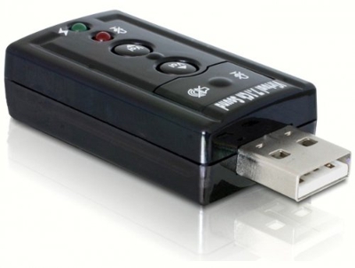 DeLOCK USB Sound Adapter 7.1 2x3.5mm USB2.0 Negro adaptador de cable - Adaptador para cable (2x3.5mm, USB2.0, Negro)