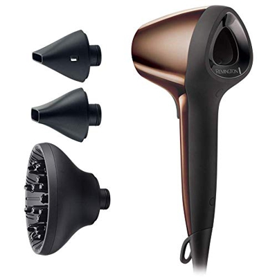 Remington Air 3D D7777 - Secador de Pelo, Secador Iónico, 2 Concentradores y Difusor, 1800 W, Bronce