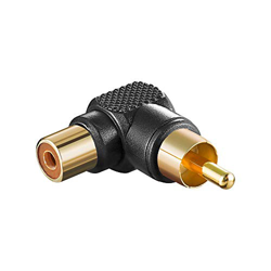 Audio Winkel Adapter 90° Cinch Stecker auf Buchse, vergoldet schwarz precio