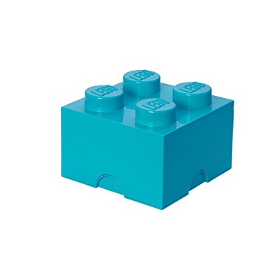 Ladrillo de almacenamiento LEGO (4 espigas) - Azul azure