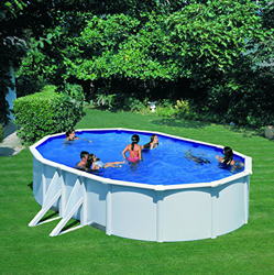 Gre KITPROV503 Bora Bora - Piscina Elevada Ovalada, Aspecto Acero Blanco, 500 x 300 x 120 cm en oferta