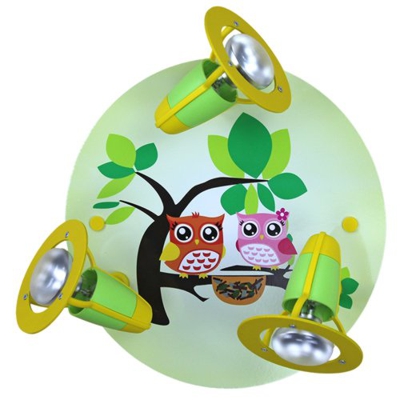 Elobra-Leuchten 128251 - Lámpara infantil de 3 focos, diseño de búhos