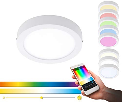 Plafón LED Fueva Connect, 22,5 cm, blanco