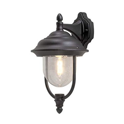 Konstsmide Parma 7222-750 - Farolillo de Pared (24 x 46 x 29 cm, 75 W, IP43, Aluminio Lacado), Color Negro