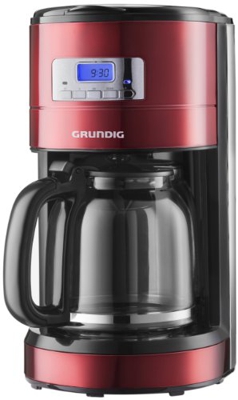 Grundig KM 6330 - Cafetera (Independiente, Negro, Rojo, Goteo, De café molido, Americano, 1,8L)