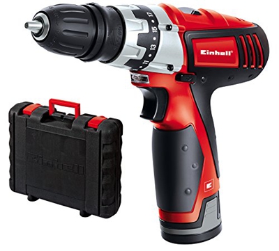 Einhell TC-CD 12 Li Taladro sin Cable con Cabezal Extraible, 12 V, 2 velocidades, mandril portabrocas desmontable, luz LED, cargador, maletín (ref. 45