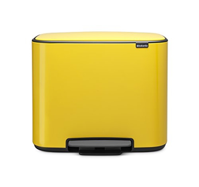Cubo de basura Brabantia Bo Pedal 3 x 11 L Amarillo