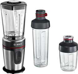 Bosch VitaStyle Mixx2Go MMBM7G3M - Batidora de vaso individual (350 W, jarra de vidrio Thermosafe, botella de transporte 2Go Mix,  picador universal), en oferta