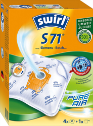 4 Staubsaugerbeutel Swirl S71 S 71 +1Filter AirSpace Pure Air en oferta
