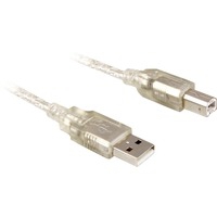 Delock 82057 Kabel USB 2.0 Typ-A Stecker > USB 2.0 Typ-B Stecker 0,5 m transpare