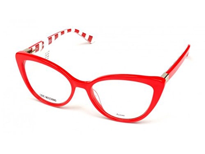 GAFAS DE VISTA LOVE MOSCHINO 500 C9A ROJO/INTERIOR RAYAS ROJAS Y BLANCAS