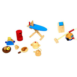 Goki 51939 - Accessoires Küche, 11teilig für Puppenhaus, Holz precio