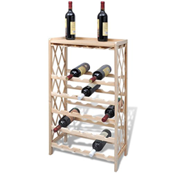 vidaXL Botellero de Madera Estante de Almacenamiento de Vino Para 25 Botellas en oferta