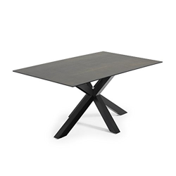 Kave Home Mesa Argo 160 cm porcelánico Acabado Iron Moss Patas Negro características