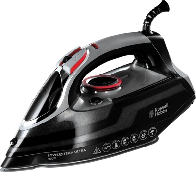 Russell Hobbs Power Steam Ultra - Plancha de Ropa de Vapor (3100W, Suela Cerámica, Planchado Seco, Negro)-ref. 20630-56