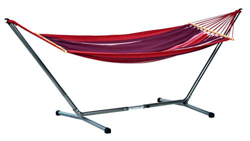 Amazonas Summer Set-Hamaca, Rojo Granate Rosa Blanco, 330x105x110 cm características