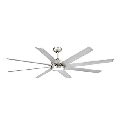 Extra Large Matt Nickel Ceiling Fan With LED Lamp | Integrated LED