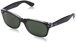 Ray-Ban New Wayfarer, Gafas de Sol Unisex  adulto, Multicolor (Black and Transparent 6052), 55 mm en oferta
