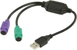 Cable USB 2.0 Macho – 2x PS/2 Hembra 0.30 m negro características