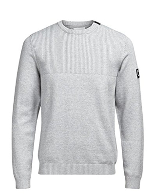 Jersey con cremallera en hombro gris claro S