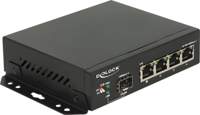 Delock 87704 Gigabit Ethernet Switch 4 Port+ 1 SFP - Switch - Fiber Optic Gbps