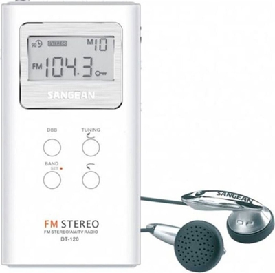 Radio Portátil Sangean DT-120 AM/FM Blanco