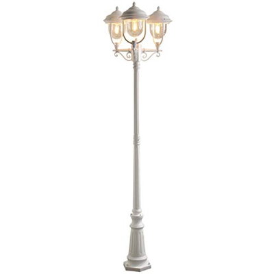 Konstsmide Parma 7227-250 - Farola (Ancho: 60 cm, Fondo: 60 cm, Altura: 218 cm, 3 x 75 W, IP43), Color Blanco Mate